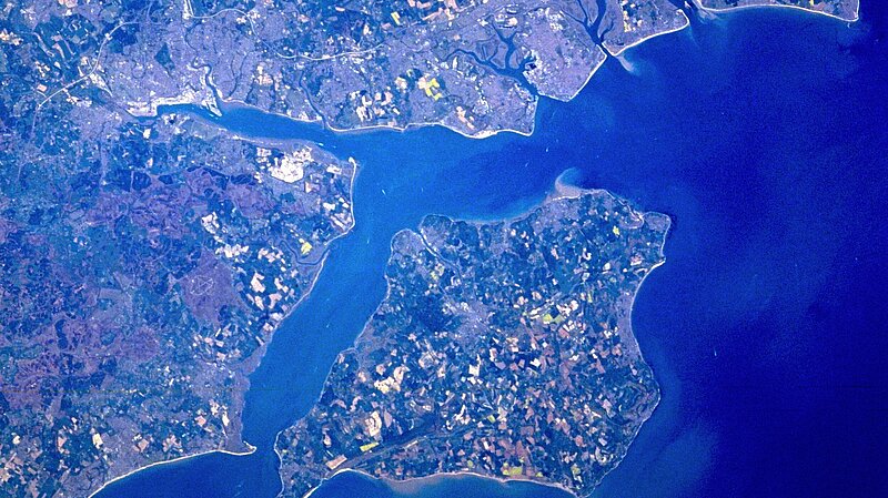 Satellite image of the Solent