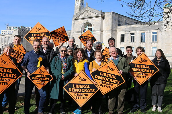 Southampton Liberal Democrats outside the Civic Centre