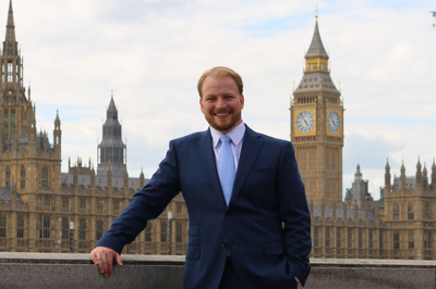 Thomas Gravatt outside Parliament