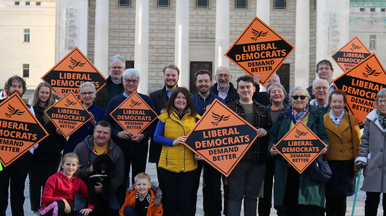 Southampton Liberal Democrats outside the Guildhall