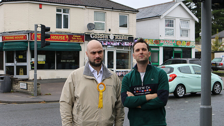 Chris Shank and George Percival on Winchester Road
