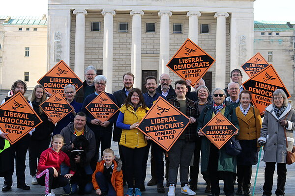 Liberal Democrats outside Southampton Guildhall